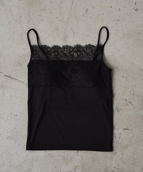 ラウンジドレス/レースキャミソール新品タグ付き Loungedress（ラウンジドレス） キャミソール レースシフォンキャミ