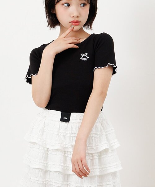 algy（アルジー） tシャツ 「puchily プチプラライン」フリル リブ半袖