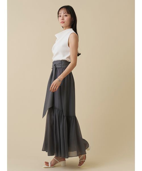 SNIDEL（スナイデル） ロング スカート ベルトデザインシアースカート