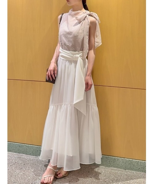 SNIDEL（スナイデル） ロング スカート ベルトデザインシアースカート