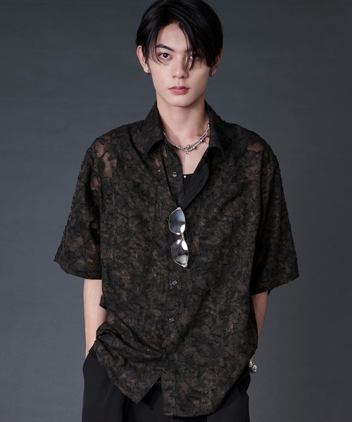 Ellno Loset（エルノロゼット） シャツ 半袖 オパールシアージャガード