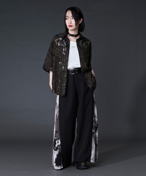 Ellno Loset（エルノロゼット） シャツ 半袖 オパールシアージャガード