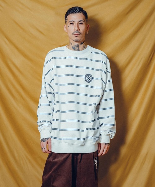 「Subciety」 スウェットカットソー - オリーブ メンズ_画像6