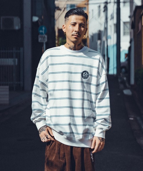 「Subciety」 スウェットカットソー - オリーブ メンズ_画像8