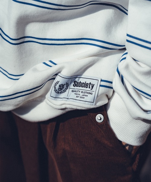 「Subciety」 スウェットカットソー - オリーブ メンズ_画像9