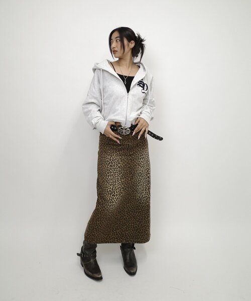 「WHO'S WHO gallery」 「sloppy」ジップアップパーカー FREE ライトグレー レディース_画像7