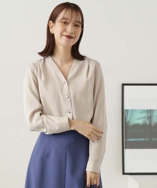 「N.(N. Natural Beauty Basic)」 長袖シャツ MEDIUM ホワイト レディース_画像3
