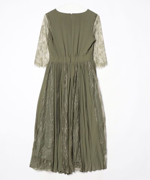 「DRESS PLUS」 7分袖ワンピース M カーキ レディース_画像2