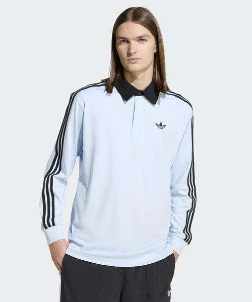 adidas（アディダス） ポロシャツ スリーストライプス ラグビー 長袖