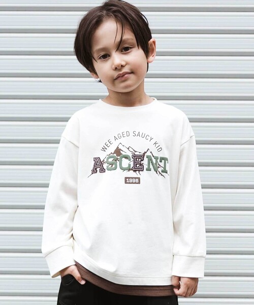 WASK（ワスク） tシャツ ASCENTレイヤード風ビッグ長袖Tシャツ(110