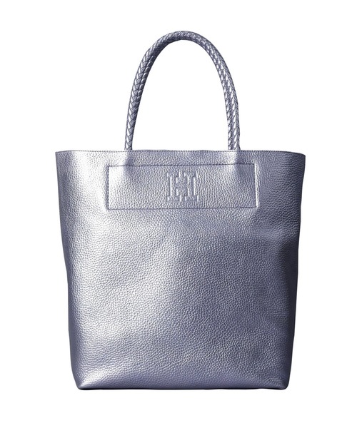 HIROFU ヒロフ レザーバッグ トート 編み込みハンドル ネイビー HIROFU ヒロフ レザーバッグ トート 編み込みハンドル ネイビー