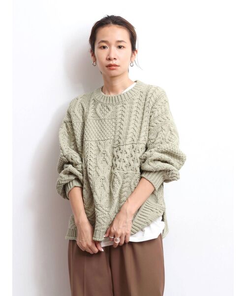15%OFF ニット - 通販 - PayPayモール パッチワークケーブルニット ZOZOTOWN PayPayモール店 国産爆買い