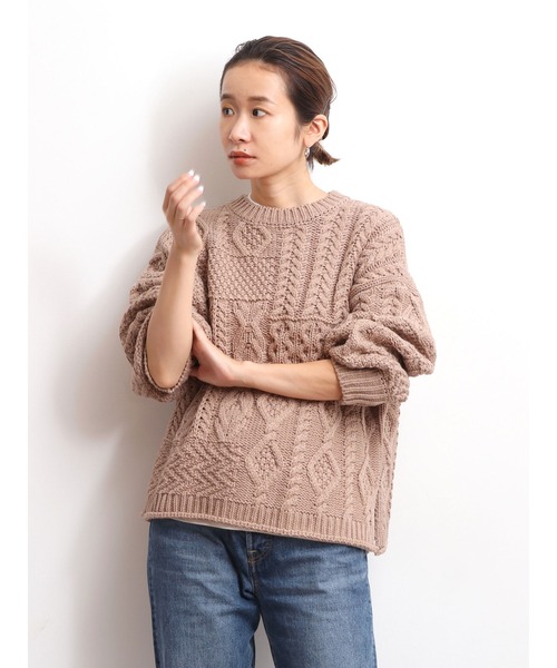 15%OFF ニット - 通販 - PayPayモール パッチワークケーブルニット ZOZOTOWN PayPayモール店 国産爆買い