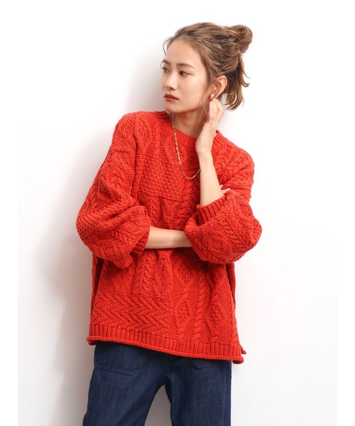 15%OFF ニット - 通販 - PayPayモール パッチワークケーブルニット ZOZOTOWN PayPayモール店 国産爆買い
