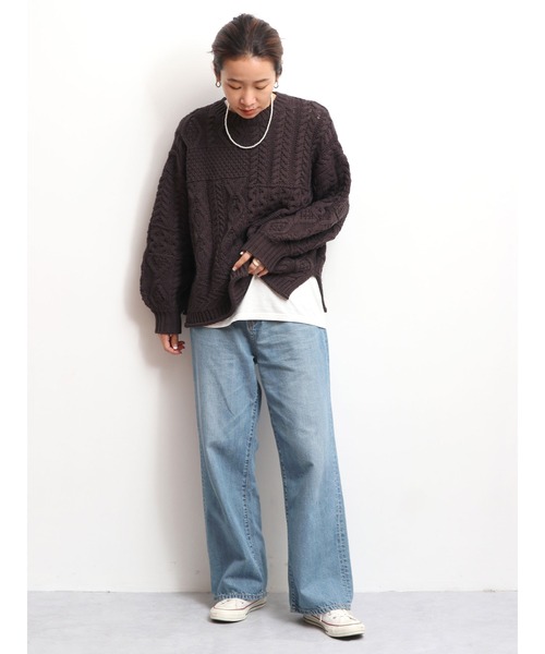 15%OFF ニット - 通販 - PayPayモール パッチワークケーブルニット ZOZOTOWN PayPayモール店 国産爆買い