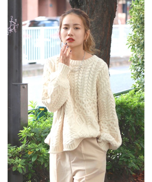 15%OFF ニット - 通販 - PayPayモール パッチワークケーブルニット ZOZOTOWN PayPayモール店 国産爆買い