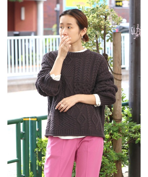 15%OFF ニット - 通販 - PayPayモール パッチワークケーブルニット ZOZOTOWN PayPayモール店 国産爆買い