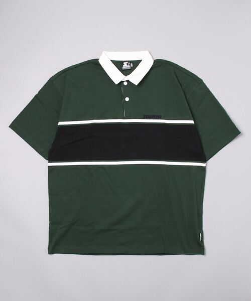 ポロシャツ ポロ STARTER/スターター  配色切替ラガーポロシャツ / ST-ST031 レディース メンズ STARTER ポロシャツ ポロ STARTER/スターター 配色切替ラガー