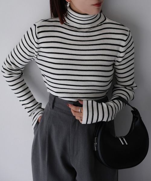 ニット セーター ワントーンリブセーター One Tone Rib Sweater レディース One Tone Rib Sweater/ワントーンリブセーター – LOVE POMME POMME