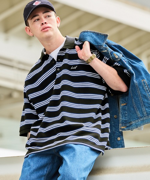 HECT ポロシャツ 半袖 「HECT」Big Multi Border S/S Tee / ビッグ