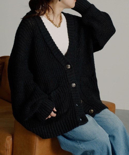 RANAN（ラナン） カーディガン モヘアライクボリュームニット