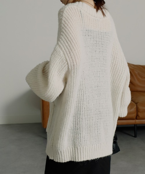 RANAN（ラナン） カーディガン モヘアライクボリュームニット