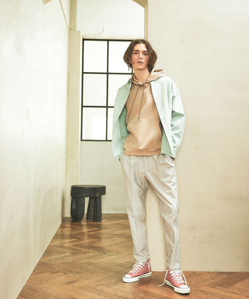 ABAHOUSE（アバハウス） パーカー 「バックプリーツ」スムース