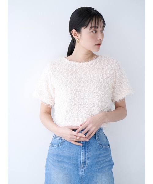 ノップドゥノッド★未使用タグ付★タイプライタークロップドシャツ★シエル★ピンク 綿100％クロップド丈ロゴTシャツ(接触冷感) 通販【ニッセン】