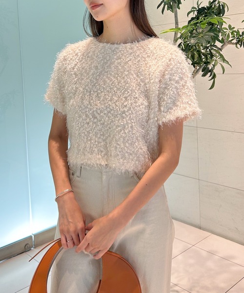 Stylevoice for xxx tシャツ ラメシャギークロップドトップス