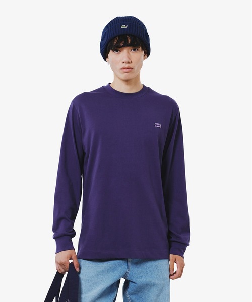 ラコステ タイムラインクロックスリーブプリント 長袖Tシャツ S ダークネイビー タイムラインクロックスリーブプリント長袖Tシャツ｜ラコステの