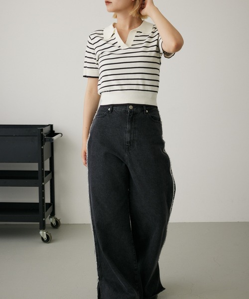 MIEL CRISHUNANT ニット セーター 襟アソートニットポロシャツ