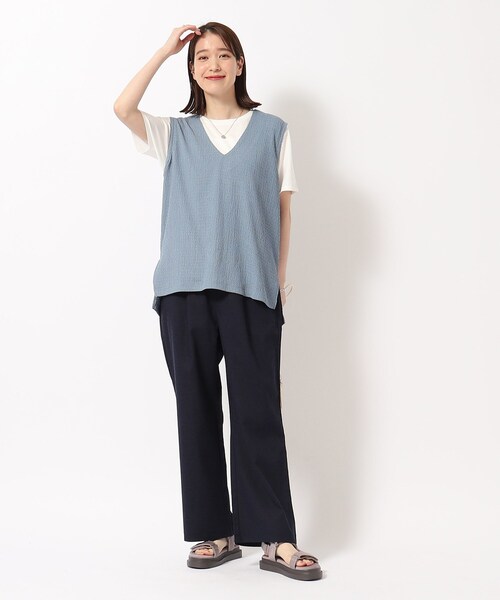 SHOO・LA・RUE パンツ 「洗える」大人の上品カジュアル リネン混