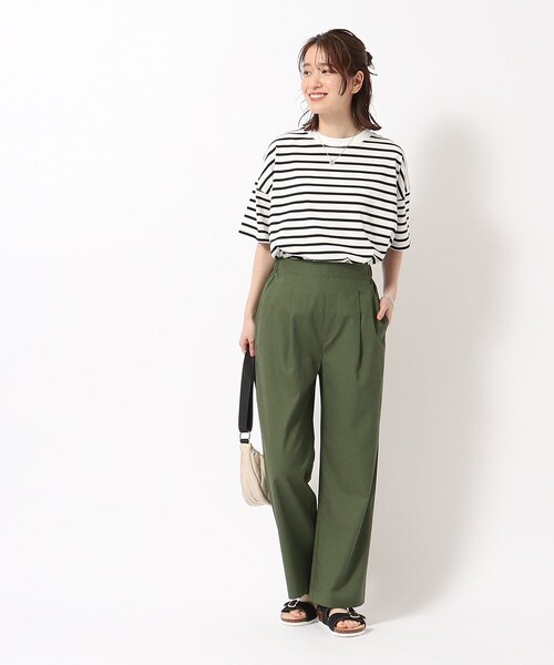 SHOO・LA・RUE パンツ 「洗える」大人の上品カジュアル リネン混