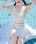 水着 ハイウエスト リボン フリルトップス フ...の詳細画像1