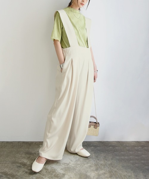 オールインワン・サロペット ENTIRE STUDIOS Women Tops ES2603CR WHITE No one knows サロペット オーバーオール ツイルハイウエスト