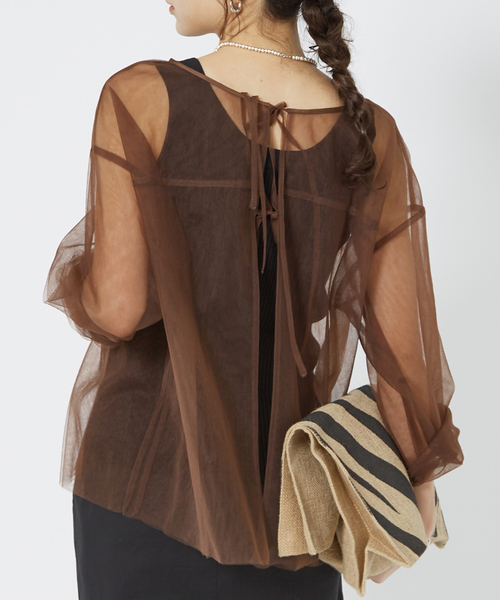 rouge vif チュールブラウス Rouge vif ブラウス シャツ チュールブラウス レディース