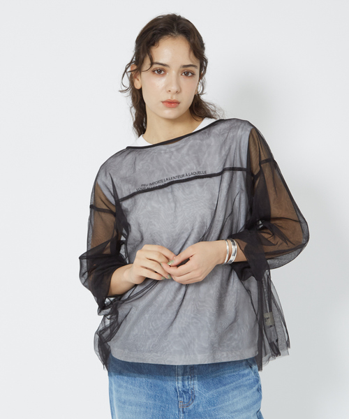 Rouge vif Anna ブラウス シャツ 2WAYチュールシアーブラウス