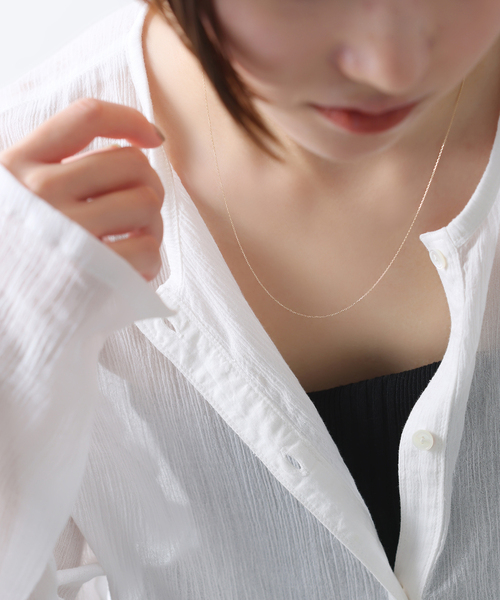 Lilas ネックレス オニキスTバー50cmネックレス K10 レディース
