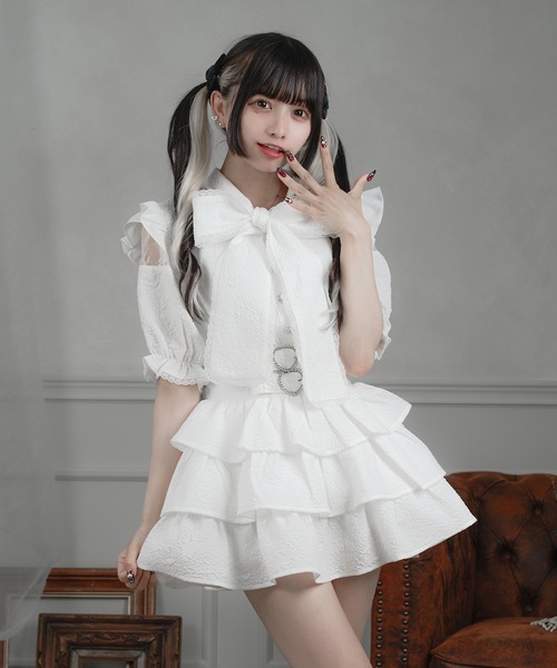 Pal elfy ワンピース 膨れジャガードティアードワンピース