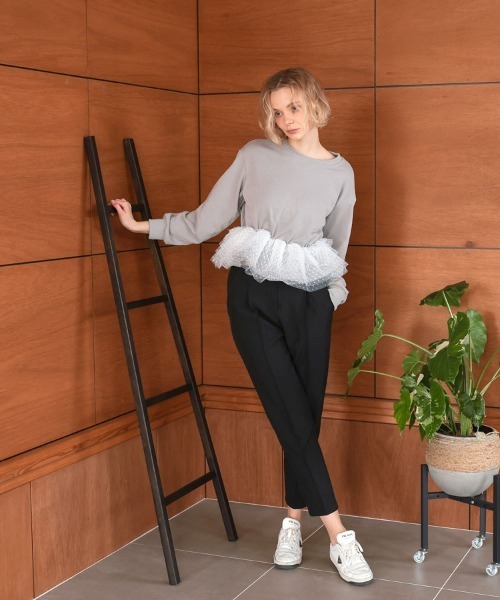 DONOBAN（ドノバン） スラックス パンツ フロッキードットパンツ