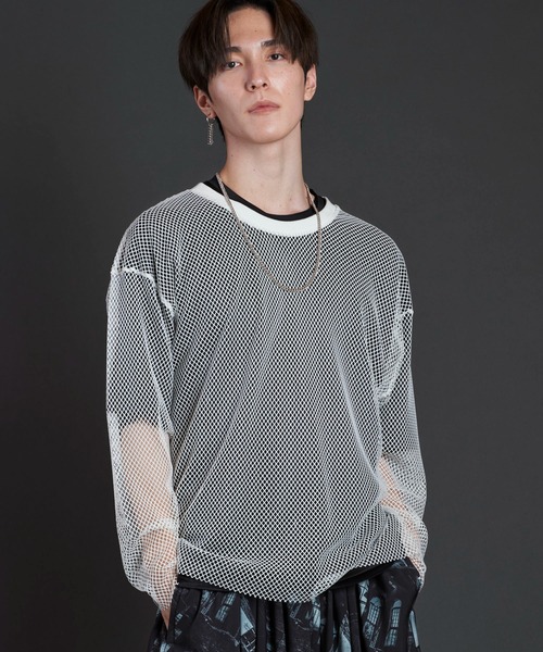 tシャツ メッシュレイヤードロンT レディース メッシュロンt（レディースTシャツ、カットソー）｜トップス