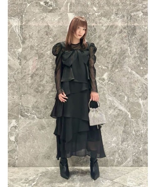 【LOULOU WILLOUGHBY】シフォンミーリアワンピース LOULOU WILLOUGHBY】アシメフリルワンピース|allureville