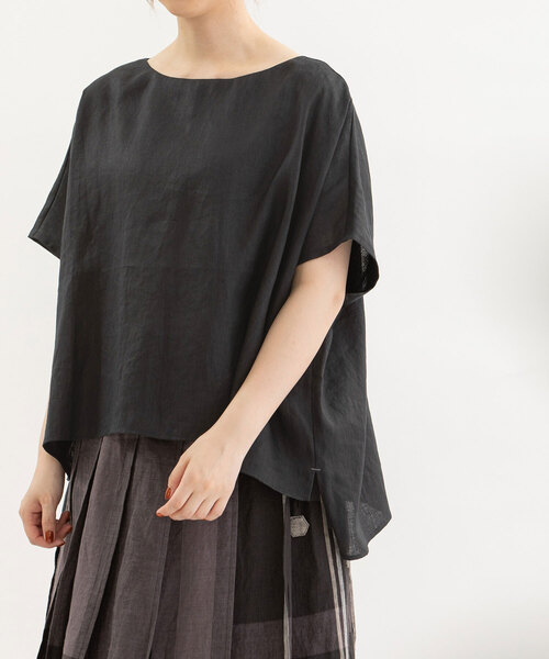 ブラウス シャツ Cielリネンノーカラーブラウス レディース
