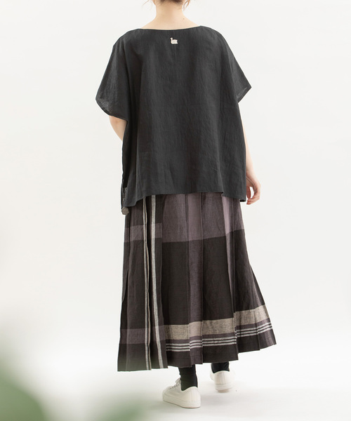 nop de nod ブラウス シャツ Cielリネンノーカラーブラウス