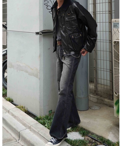 Noen（ノエン） ブルゾン アウター ショートフェイクレザージャケット