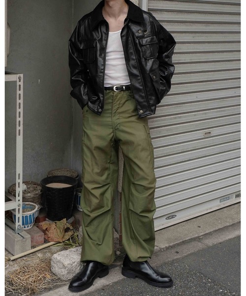 Noen（ノエン） ブルゾン アウター ショートフェイクレザージャケット