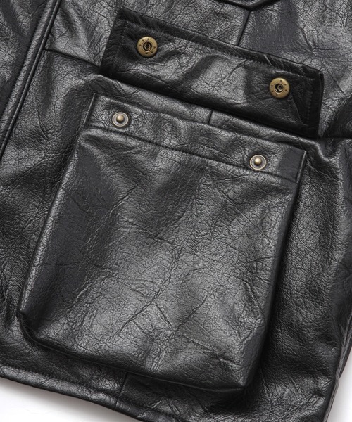 Noen（ノエン） ブルゾン アウター ショートフェイクレザージャケット