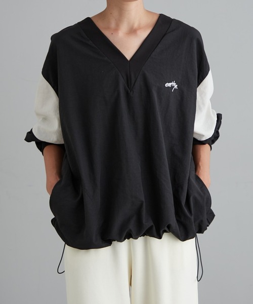 シャツ ブラウス ナイロンVネックピステ レディース メンズ