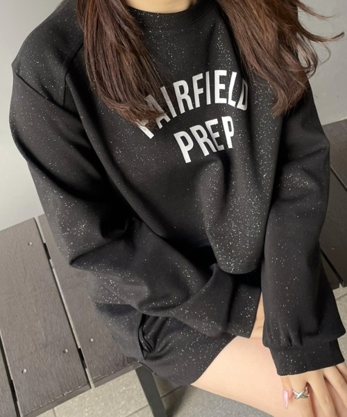 セットアップ ラメ素材 コンパクト丈スウェット＋ミニスカートセットアップ レディース | LACーVERT