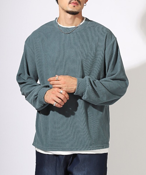 LUXSTYLE（ラグスタイル） tシャツ フェイクレイヤードコーデュロイ